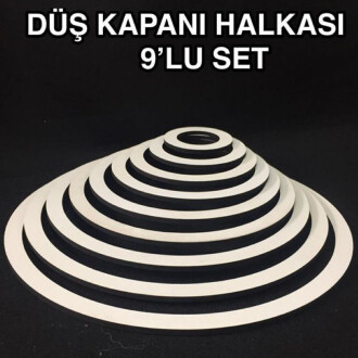 Düş Kapanı Makrome Halkası Yuvarlak Set 9 Boy Beyaz - Orivyum