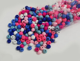 Emzik Zinciri Ara Boncuk Ahşap Renkli Yuvarlak Halka Mini ( 10 Adet ) - Orivyum