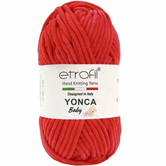Etrofil Yonca Baby Kadife Örgü İpi 70321 Kırmızı - Etrofil