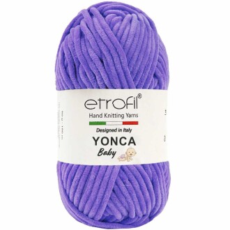 Etrofil Yonca Baby Kadife Örgü İpi 70608 Mor - Etrofil