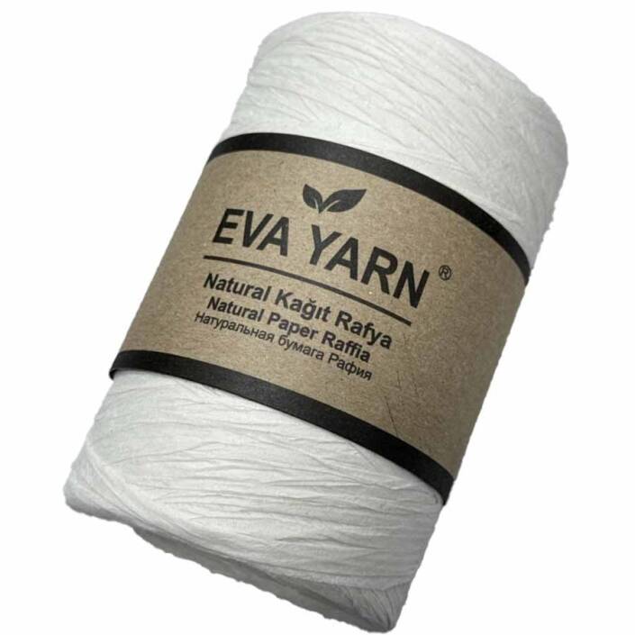 EvaYarn Yerli Rafya İpi ( 150 Gram ) Beyaz - 1