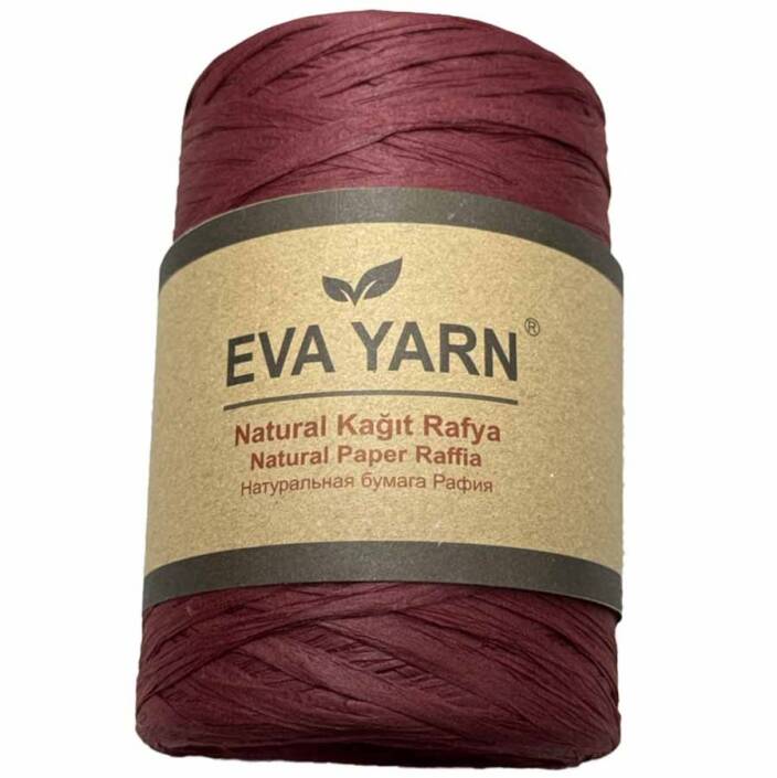EvaYarn Yerli Rafya İpi ( 150 Gram ) Bordo - 1