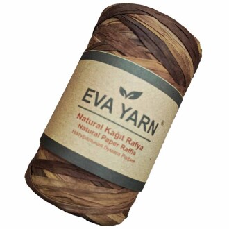 EvaYarn Yerli Rafya İpi ( 150 Gram ) Ebruli Kahve Y12 - Orivyum