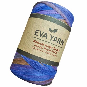 EvaYarn Yerli Rafya İpi ( 150 Gram ) Ebruli Mor Y10 - Orivyum