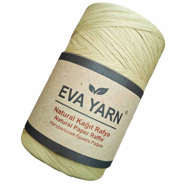 EvaYarn Yerli Rafya İpi ( 150 Gram ) Koyu Hasır - 1