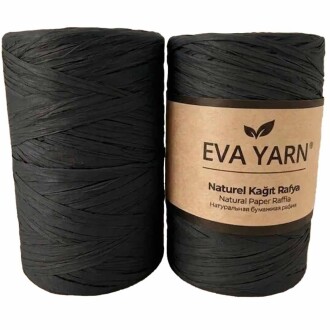 EvaYarn Yerli Rafya İpi ( 150 Gram ) Siyah - 3