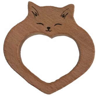 Figürlü Ahşap Diş Kaşıyıcı Kedi - Orivyum