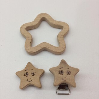 Figürlü Ahşap Diş Kaşıyıcı Yıldızlı - Orivyum