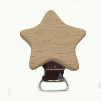 Figürlü Ahşap Emzik Klipsi Yıldız Sade - Orivyum