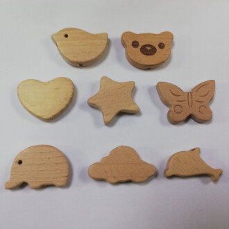 Figürlü Ahşap Emzik Zinciri Ara Boncukları - Orivyum