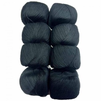 Gazzal Baby Cotton İhraç Fazlası Örgü İpi Paket ( 400 Gram ) Siyah - Gazzal 