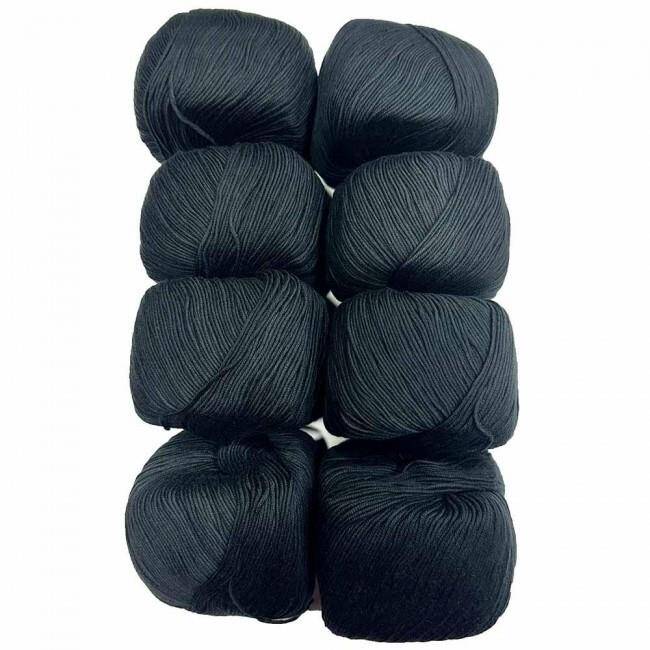 Gazzal Baby Cotton İhraç Fazlası Örgü İpi Paket ( 400 Gram ) Siyah - 1