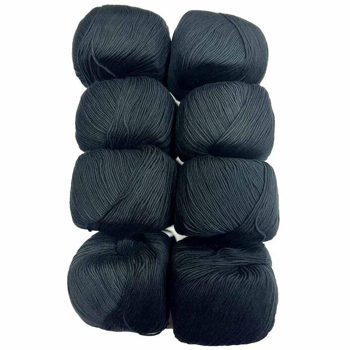 Gazzal Baby Cotton İhraç Fazlası Örgü İpi Paket ( 800 Gram ) Siyah - 1