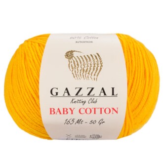 Gazzal Baby Cotton Örgü İpi 3417 Hardal Sarısı - Gazzal 