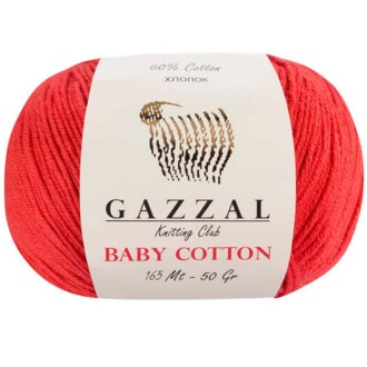 Gazzal Baby Cotton Örgü İpi 3418 Kırmızı - Gazzal 