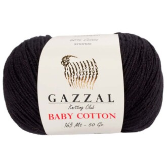 Gazzal Baby Cotton Örgü İpi 3433 Siyah - Gazzal 