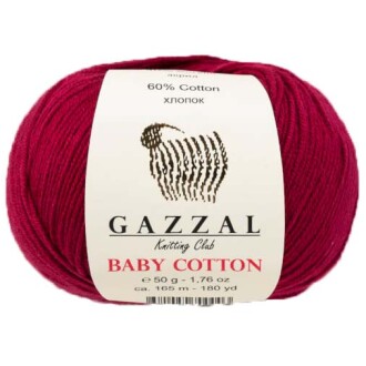 Gazzal Baby Cotton Örgü İpi 3442 Bordo - Gazzal 