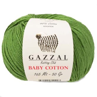 Gazzal Baby Cotton Örgü İpi 3449 Koyu Çağla Yeşili - Gazzal 