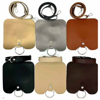 Halkalı Deri Telefon Çanta Kapağı Seti - 5
