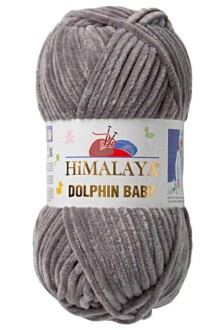 Himalaya Dolphin Baby Kadife Örgü İpi 80320 - Koyu Gri - Himalaya