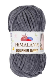 Himalaya Dolphin Baby Kadife Örgü İpi 80367 - Koyu Gri - Himalaya