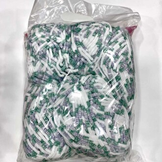 Himalaya İhraç Fazlası Kadife Örgü İpi Paket ( 400 Gram ) Benekli Beyaz-Yesil-Gri - Orivyum