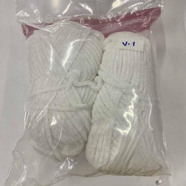 Himalaya İhraç Fazlası Kadife Örgü İpi Paket ( 400 Gram ) Beyaz - 1