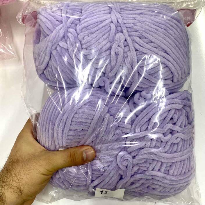 Himalaya İhraç Fazlası Kadife Örgü İpi Paket ( 400 Gram ) Lila - 1
