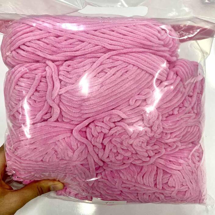 Himalaya İhraç Fazlası Kadife Örgü İpi Paket ( 400 Gram ) Pembe - 1