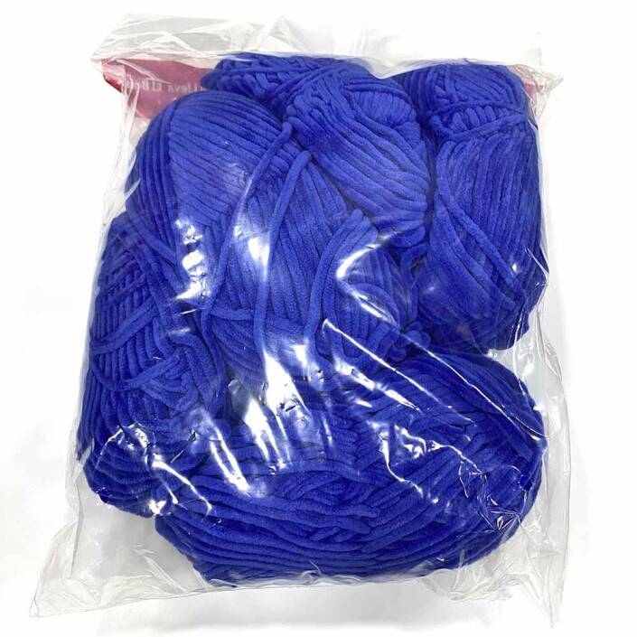 Himalaya İhraç Fazlası Kadife Örgü İpi Paket ( 400 Gram ) Saks Mavisi - 1