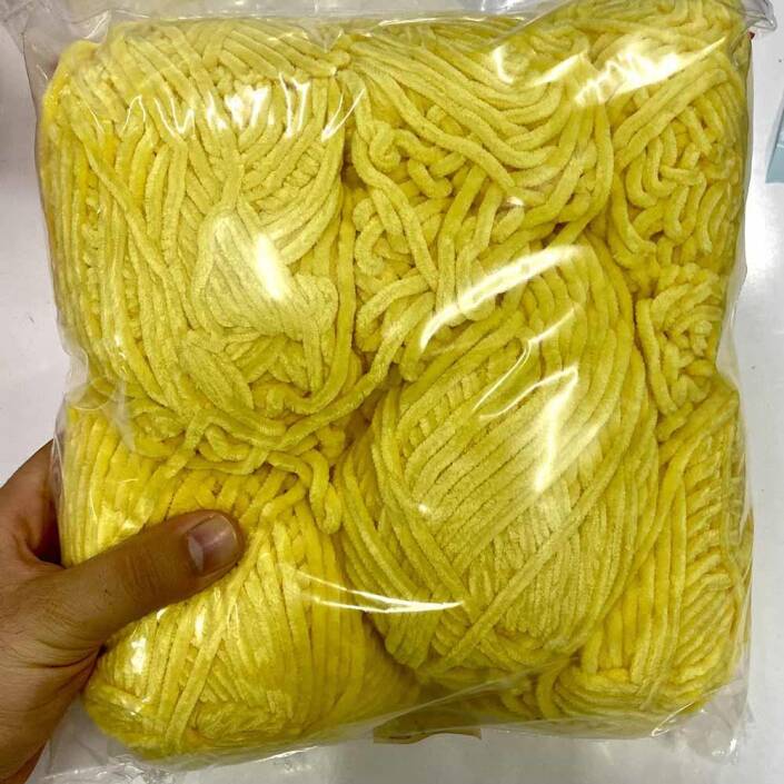 Himalaya İhraç Fazlası Kadife Örgü İpi Paket ( 400 Gram ) Sarı - 1