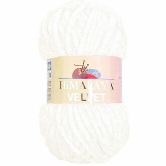 Himalaya Velvet Kadife El Örgü İpi 90001 Beyaz - Himalaya