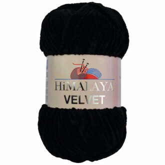 Himalaya Velvet Kadife El Örgü İpi 90011 Siyah - Himalaya
