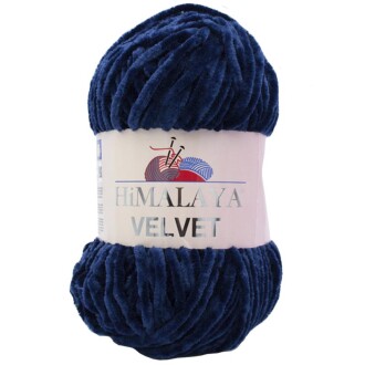 Himalaya Velvet Kadife El Örgü İpi 90021 Lacivert - Himalaya