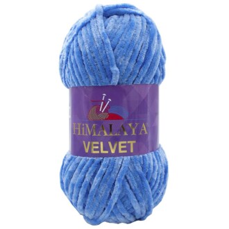 Himalaya Velvet Kadife El Örgü İpi 90027 Mavi - Himalaya