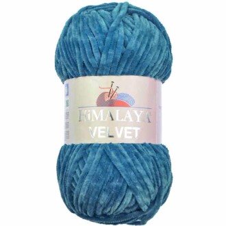 Himalaya Velvet Kadife El Örgü İpi 90041 Havacı Mavi - Himalaya