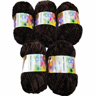 İhraç Fazlası Kadife Örgü İpi ( 5 Adet ) Acı Kahve - Orivyum