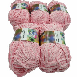 İhraç Fazlası Kadife Örgü İpi ( 5 Adet ) Açık Pembe - 2