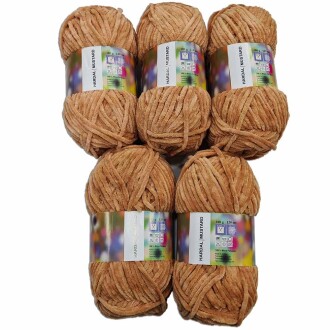 İhraç Fazlası Kadife Örgü İpi ( 5 Adet ) Bej - Orivyum