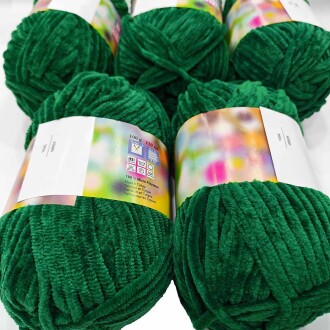 İhraç Fazlası Kadife Örgü İpi ( 5 Adet ) Çimen Yeşil - 2