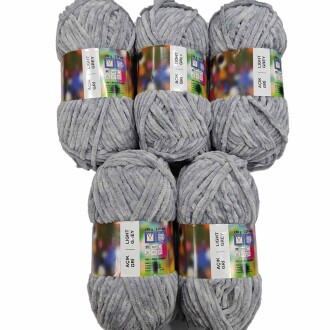 İhraç Fazlası Kadife Örgü İpi ( 5 Adet ) Gri - Orivyum