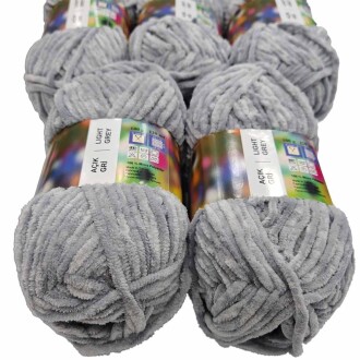 İhraç Fazlası Kadife Örgü İpi ( 5 Adet ) Gri - 2