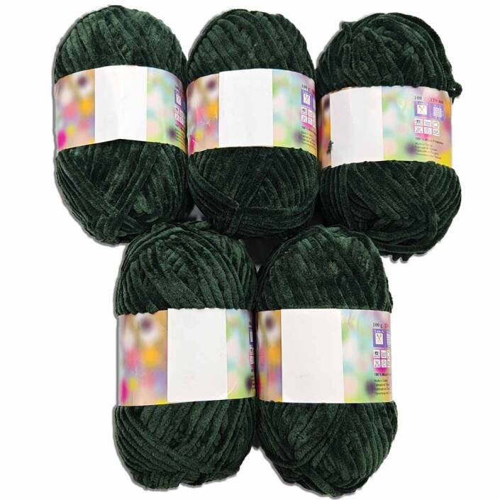 İhraç Fazlası Kadife Örgü İpi ( 5 Adet ) Haki - 1