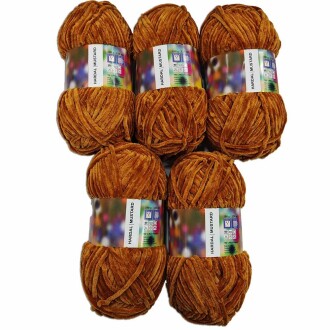 İhraç Fazlası Kadife Örgü İpi ( 5 Adet ) Hardal - Orivyum