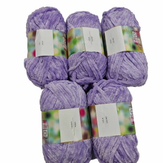 İhraç Fazlası Kadife Örgü İpi ( 5 Adet ) Lila - 2