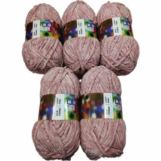 İhraç Fazlası Kadife Örgü İpi ( 5 Adet ) Pudra - Orivyum