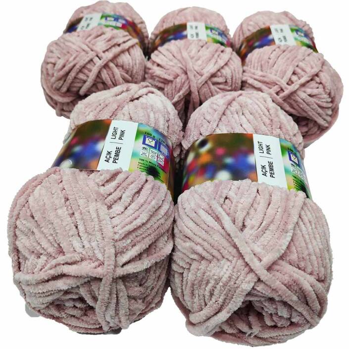 İhraç Fazlası Kadife Örgü İpi ( 5 Adet ) Pudra - 2