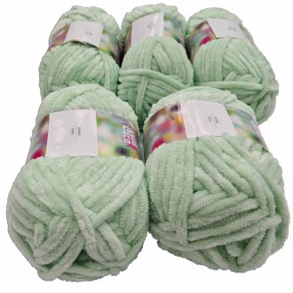 İhraç Fazlası Kadife Örgü İpi ( 5 Adet ) Su Yeşili - 2