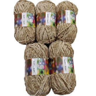 İhraç Fazlası Kadife Örgü İpi ( 5 Adet ) Taş Rengi - Orivyum