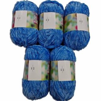 İhraç Fazlası Kadife Örgü İpi ( 5 Adet ) Turkuaz - Orivyum